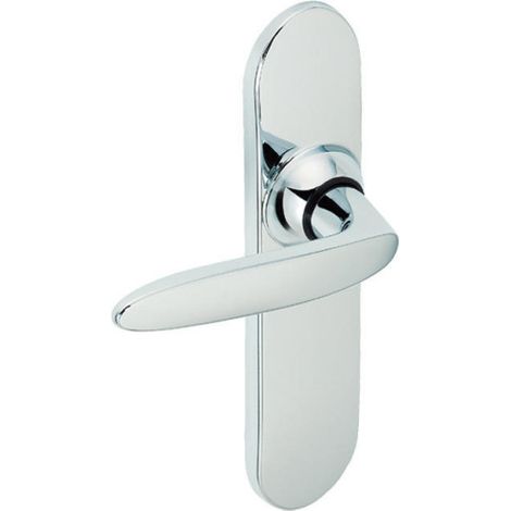 Ensemble de poignées de porte JAZZ EA195 - ASSA ABLOY BEZAULT 195 mm Chromé Miroir Bec de cane