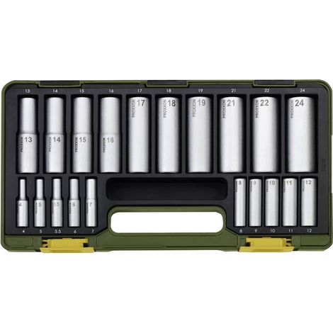 Proxxon Kit di chiavi a bussola 1/2 (12.5 mm), 1/4 (6.3 mm) 20 parti 23292