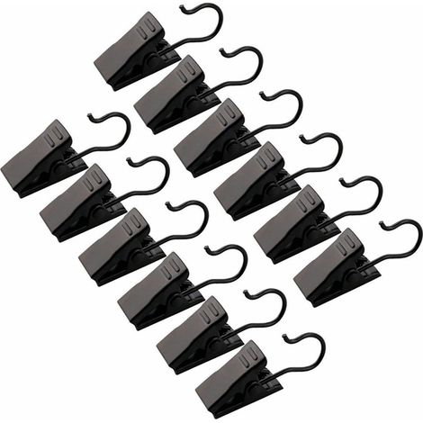 Black Small Heavy Duty Hook Clips, Warehouse Tag Clips, Photo Clips, Home Decor Clips, Craft Clips, Curtain Hooks (20 pieces) (1/5)