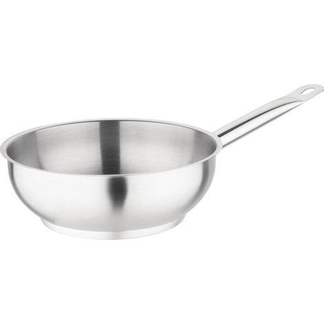 Sauteuse évasée en acier inoxydable 20 cm, couleur argent, 6,5 cm (H), compatible induction, poignée soudée Stay Cool, passe au lave-vaisselle, usage et domestique, M947 (1/4)