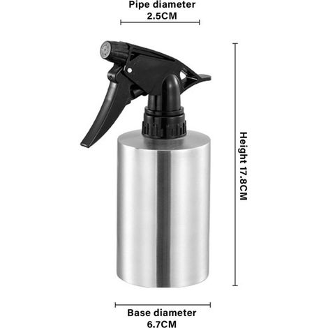 Dailygoody - Regadera - Regadera con gatillo manual - Ligera - 550 ml - Pulverizador multifuncional - Apta para plantas de jardín - Plateada (1/4)