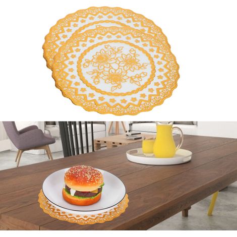 Goldene PVC-Tischsets 20x20cm 2 Stück – Öko-schicke Dekoration für Veranstaltungen (1/5)
