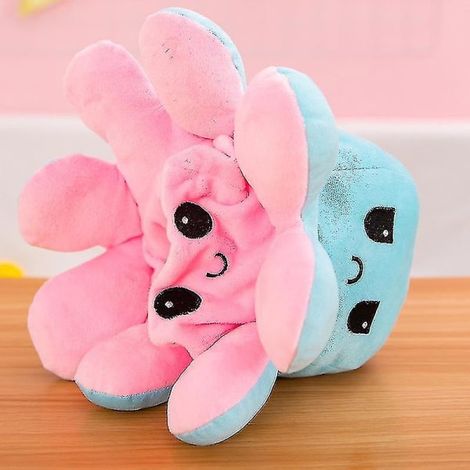 Peluche Pieuvre Réversible Double Face Bleu Clair et Rose 40x40x40 cm (1/4)