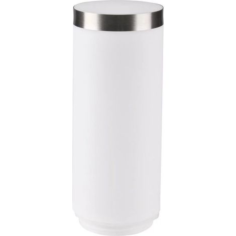 Globe tubulaire blanc 19cm – Anneau en aluminium satiné – Diffuseur lumineux pour luminaires LIVIA – Compatible applique et lampadaires (1/4)