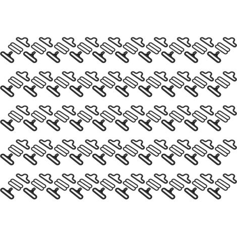 Set di 50 clip metalliche regolabili per papillon, chiusura a gancio, colore nero. (1/5)