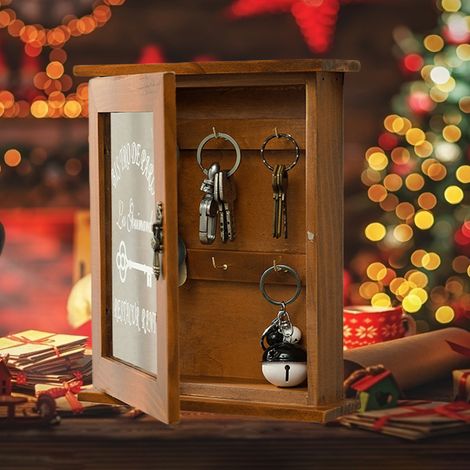 Schlüsselorganizer, Schlüsselschrank aus Holz, Wandbox, schöne und robuste Retro-Tür-Schlüsselaufbewahrungsbox aus Acryl (1/3)