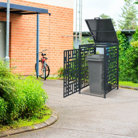 Mülltonnenverkleidung Bernalda für 1 Tonne Stahl Anthrazit [casa.pro]