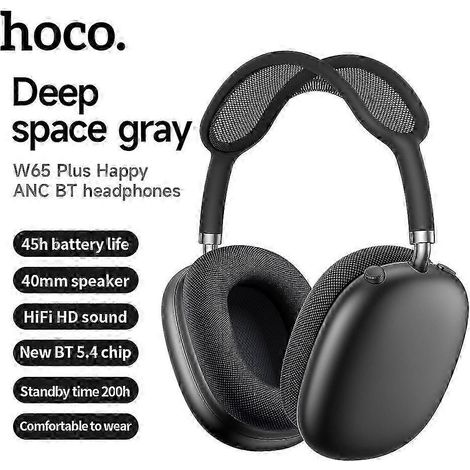 W65 Plus Max ANC Bluetooth-Kopfhörer mit Geräuschunterdrückung, große Größe, mit magnetischen Ohrstöpseln (1/5)