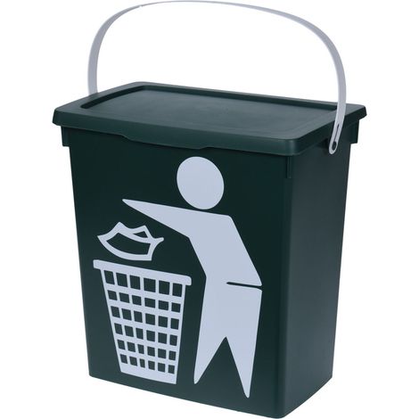 Cestino per rifiuti organici verde da 12 litri (1/3)