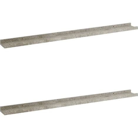 Étagères murales 2 pcs,Étagère flottante Gris béton 100x9x3 cm CFW26133 (1/5)