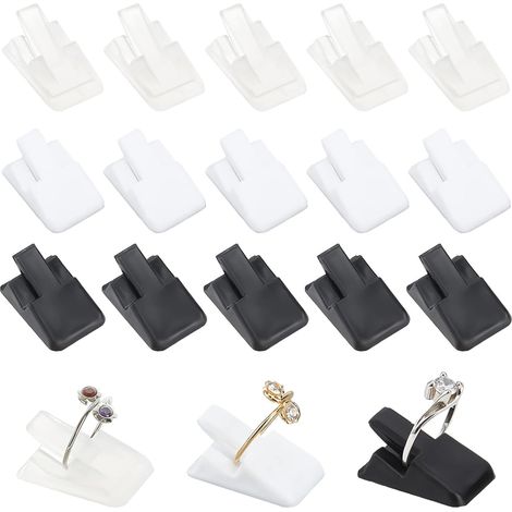 Exhibidor de anillos de 36 piezas, 3 colores, soporte de plástico para anillos, exhibidor de joyería, soporte pequeño para anillos para exhibición de joyería, muestra, venta al por menor (1/5)