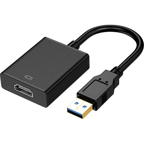 Cable adaptador USB 3.0 a VGA sin necesidad de controladores, color negro. Adaptador de vídeo USB a VGA, convertidor de VGA a USB 3.0. (1/5)