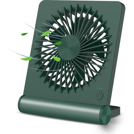 Ventilateur de bureau USB et batterie 2000 mAh 3 vitesses, silencieux 12 h, pliable à 220° – Ultra-fin et rafraîchissant pour la maison, le bureau, l'extérieur et le camping (1/5)