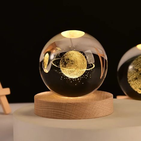 Boule de cristal 3D de 6 cm, gravée au laser, décoration de bureau pour la maison (1/2)