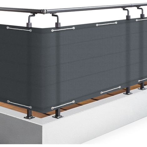 Sol Royal Frangivista e Telo frangivento 300x90cm per balconi SolVision PB2 - Impermeabile - Schermo Privacy - con Occhielli Antracite
