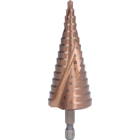 Foret conique à étages rainures double spirale HSS cobalt M35 alésoir pagode perçage chambrage 4-32mm (1/5)