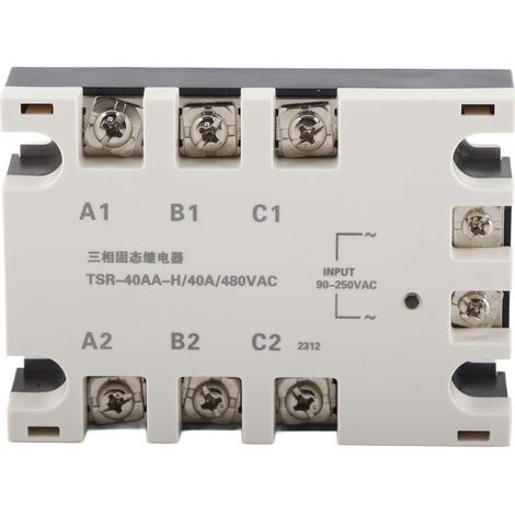 Dreiphasiges 40-A-Wechselstrom-Halbleiterrelais (SSR), Eingang 90–250 V AC, Last 24–480 V AC, TSR-40AA H (1/5)