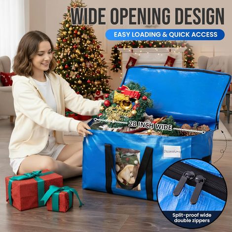 Juego de 4 bolsas de mudanza extragrandes con tapa y ventana, bolsas de almacenamiento para ropa, edredones y ropa de cama, alternativa a las cajas de cartón. (1/4)