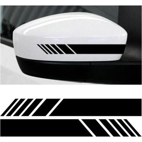 2 PCS Autocollant Réfléchissant pour Rétroviseur de Voiture, Rétroviseur Autocollant de Voiture Bande Réfléchissante, Autocollant Personnalisés Autocollants Bande Latérale Voiture(Noir) (1/5)