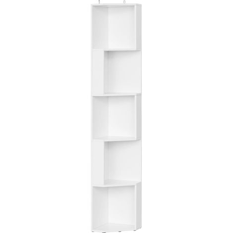 WOLTU Libreria Scaffale Angolare a Muro con 5 Scomparti Aperti Bianco (1/5)