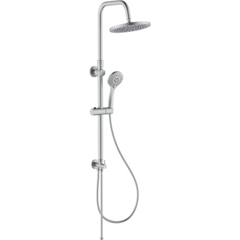 Colonne de douche en acier inoxydable satiné complète