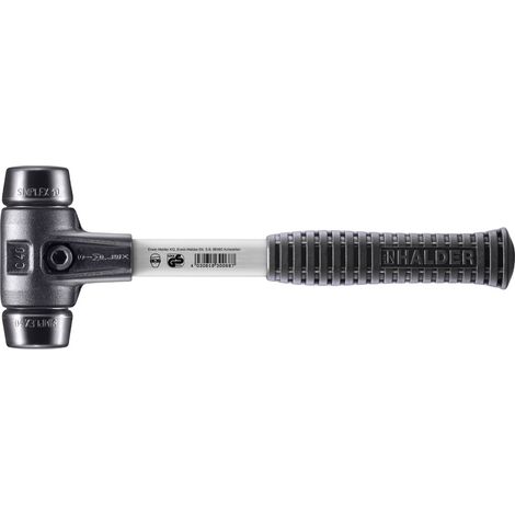 HALDER SIMPLEX Schonhammer Ø 40 mm Gummi mit verstärkem Tempergussgehäuse und Fiberglasstiel (1/5)