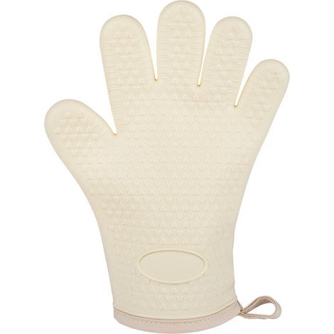 Gant de cuisine en silicone épais anti-brûlure, résistant à la chaleur, pour four à micro-ondes et grille-pain, blanc ivoire (1/5)