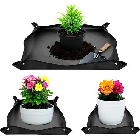 BOED 3-teiliges Pflanzmatten-Set, wasserdichte Gartenmatten, Pflanzmatten zum Umtopfen und Umpflanzen von Sukkulenten (50 cm x 50 cm / 66 cm x 66 cm / 75 cm x 100 cm)