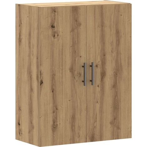 Armario de pared diseño práctico almacenamiento colgante 69,5 x 34 x 90 cm madera contrachapada roble artesanal 020051129 (1/5)