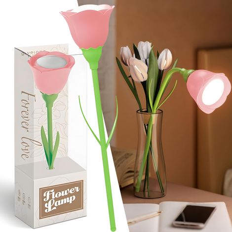 Lampe de Lecture Sans Fil, Rechargeable, Innfiniment Flexibilité Portable Lumiere de liseuse pour Voyage, Tricot & Bureau Lampe Rose Éternelle LED - Cadeaux pour Elle Femmes & Mères (1/5)