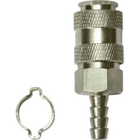 Stanley Druckluftkupplung Ø 8 x 13 mm mit Schnellkupplung, Verbindung für Luftschlauchsysteme, Werkstatt, Garage, Kompressor, robuste Metallausführung