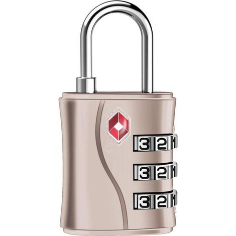 Cadenas à combinaison TSA 3 chiffres pour bagages, sacs, casiers - Rose doré (1/5)