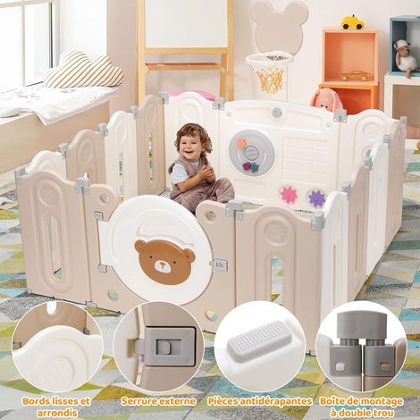 Tlgreen – Parc bébé modulable pliable 143x143x64 cm – 12 modules personnalisables – Matériau HDPE non toxique – Barrière antidérapante sécurisée - 12PCS (1/5)