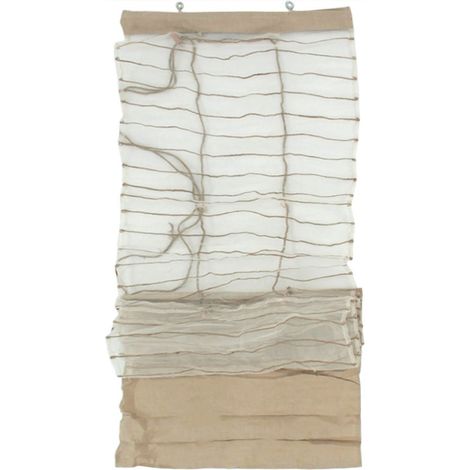 SHAMLYNE - Store voilage effet soie avec du coton et jute écru 60x200 (1/5)
