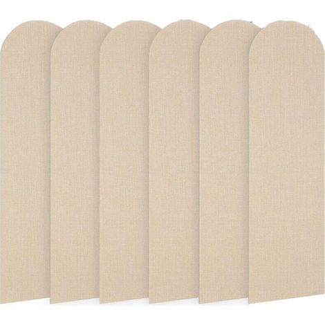 6-teiliges, stoßdämpfendes, selbstklebendes Wandpaneel, 60 x 15 cm, 3D-Wandpaneel, geeignet für Schlafzimmer, Wohnzimmer, Kinderzimmer (gelb)