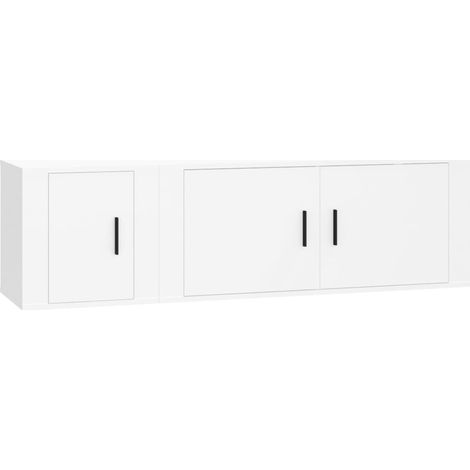 Maison Exclusive - Set di Mobili Porta TV 2 pz Bianco in Legno Multistrato