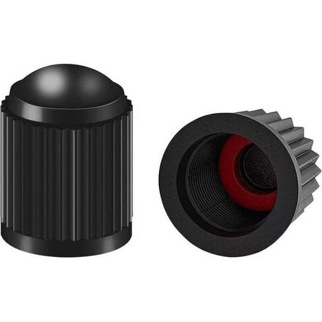 30 Stück Kunststoff-Reifenventilkappen, Autoventilkappen, Reifenkappen mit Gummi-O-Ring-Dichtung, Reifenzubehör für SUVs, Fahrräder, LKWs, Motorräder (Schwarz) (1/4)