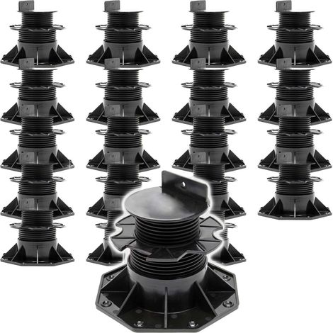 XPOtool Set 20x Stelzlager für Terrassen, 2700kg, 60-138mm, höhenverstellbare Stellfüße für Terrassendielen, Platten und Planken