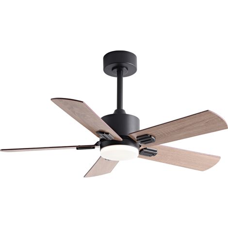 42-Zoll-Deckenventilator mit LED-Licht, schwarz, Fernbedienung, 5 Flügel (1/5)