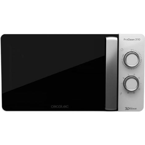 Microondas Cecotec ProClean 3110/ 700W/ Capacidad 20L/ Función Grill/ Blanco (1/8)