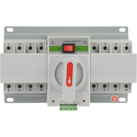 Commutateur de transfert automatique, commutateur de transfert de circuit du commutateur de transfert 4P du disjoncteur 220V du commutateur de transfert 63Amp (1/5)