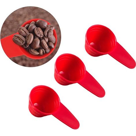 Set di 3 misurini: cucchiaio dosatore per caffè, cucchiaio per caffè in polvere, cucchiaio per chicchi di caffè, cucchiaio per spezie con scala graduata, utensile da cucina, 9,3 x 5 cm, per caffè in p (1/5)