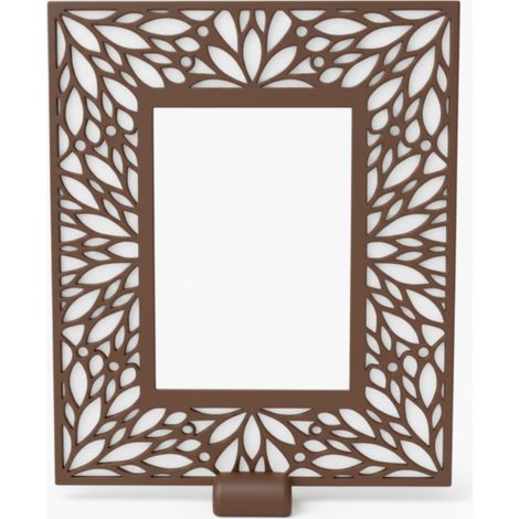 Cornice portafoto decorativa traforata marrone 10x15 per scrivania