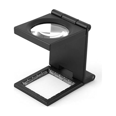 Loupe 10 x 28 mm - 3 loupes pliables en alliage de zinc avec échelle pour l'optique, la bijouterie et le textile (1/5)