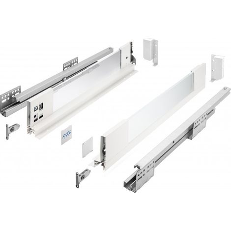 Unterflurführungen Soft Close Weiß Glaszargen Schubladensystem L 300mm H 86mm (1/5)