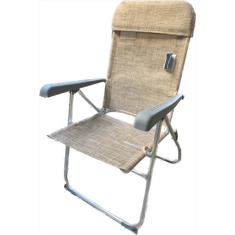 Poltrona mare in alluminio regolabile beige