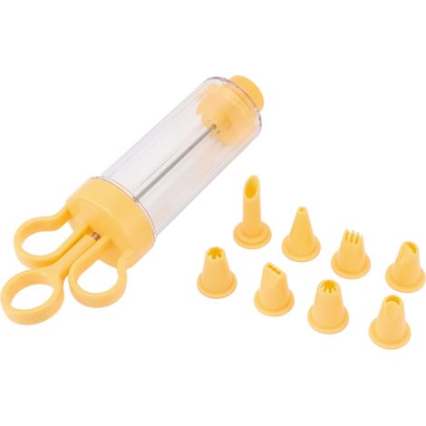 Douille À Glacer - Seringue À Glacer En Ps Et Pp Avec 8 Embouts - Pour Décoration De Gâteaux Et Fourrage De Desserts - Lot De 1 (1/5)
