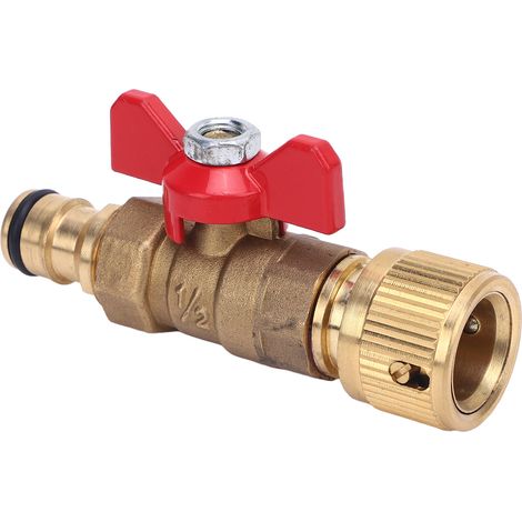 Adaptateur de tuyau d'eau à filetage femelle à mâle, robinet à bille quart de tour NPT 3/8 pouces pour nettoyeur haute pression, tuyau de voiture. (1/5)