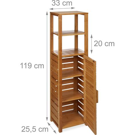 Scaffale da bagno stretto con 6 livelli stoccaggio ottimale cucina corridoio in bambù naturale 130004234