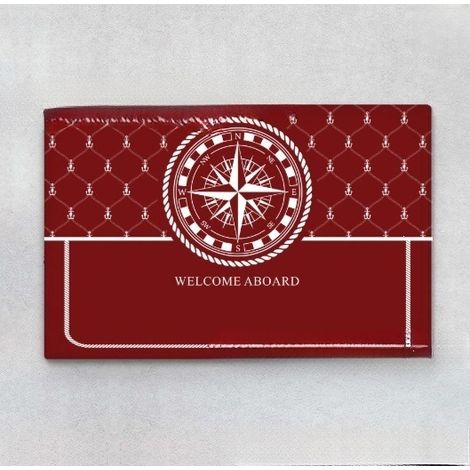 New Welcome Aboard Doormat 90x60cm - Welcome Rug Pattern 02 - Red